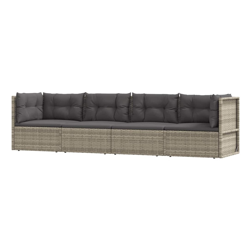 Afuera Living Contemporary Poly Rattan Large Garden Lounge Set in Gray