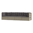 Afuera Living Contemporary Poly Rattan Large Garden Lounge Set in Gray