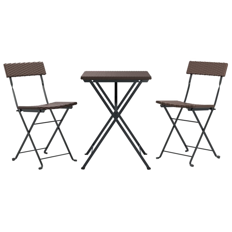 Afuera Living Contemporary Poly Rattan Small Bistro Set in Brown