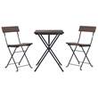 Afuera Living Contemporary Poly Rattan Small Bistro Set in Brown