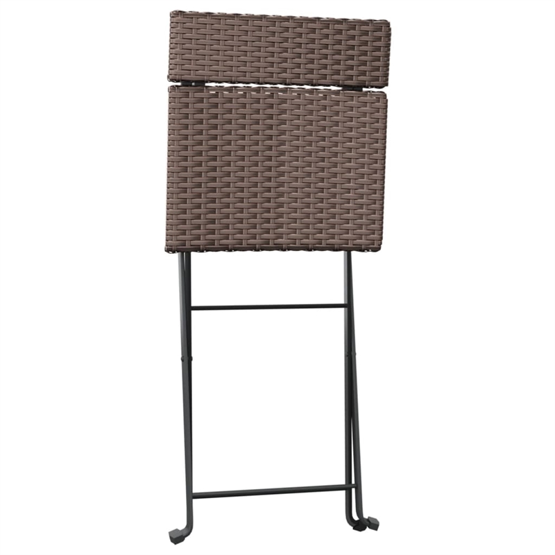 Afuera Living Contemporary Poly Rattan Small Bistro Set in Brown