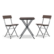 Afuera Living Contemporary Poly Rattan Small Bistro Set in Brown
