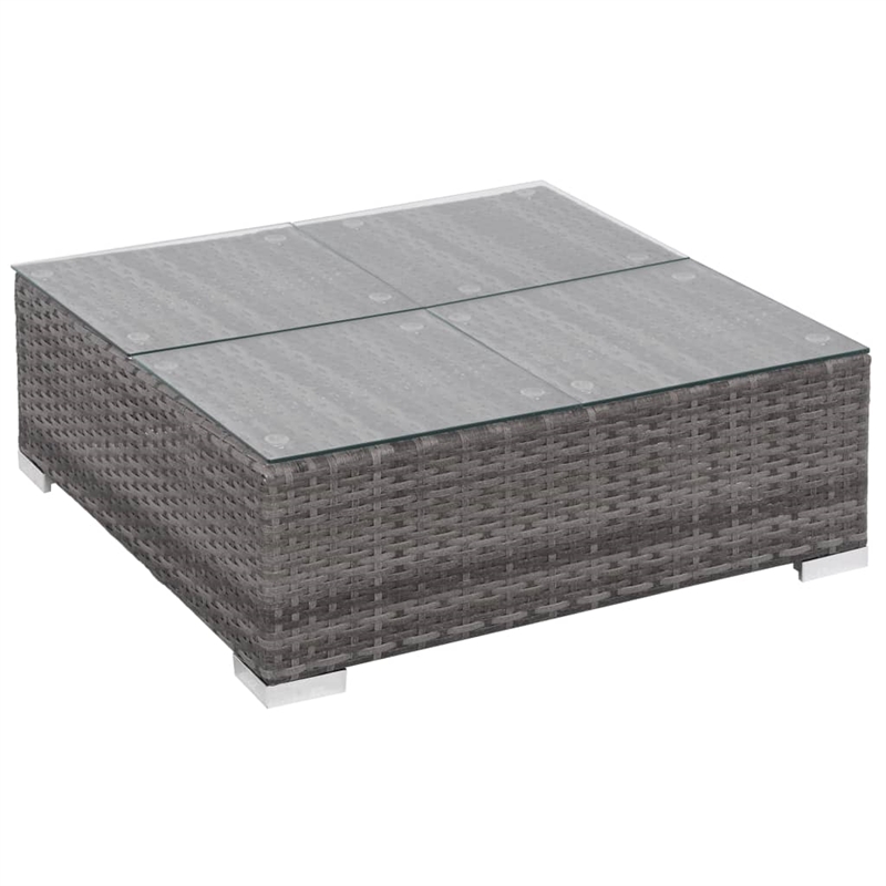 Afuera Living Contemporary Synthetic Poly Rattan 7 Piece Sofa Set in Gray/Red