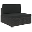 Afuera Living Contemporary 7 Piece Poly Rattan Patio Sofa Set in Black