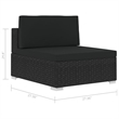 Afuera Living Contemporary 7 Piece Poly Rattan Patio Sofa Set in Black