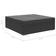 Afuera Living Contemporary 7 Piece Poly Rattan Patio Sofa Set in Black