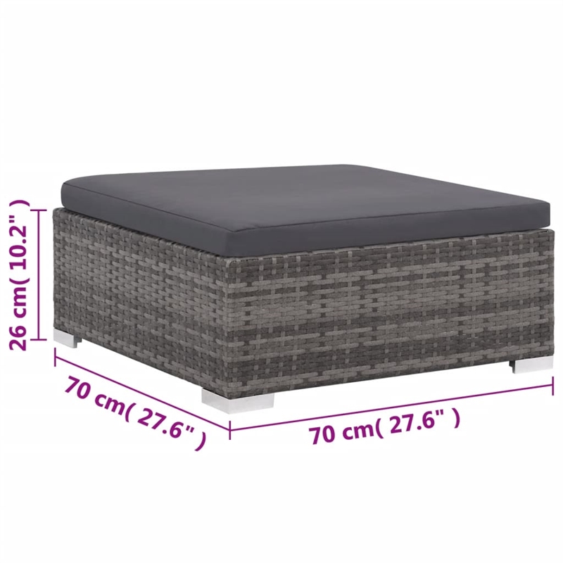 Afuera Living Contemporary Synthetic Poly Rattan 6 Piece Sofa Set in Gray