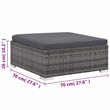 Afuera Living Contemporary Synthetic Poly Rattan 6 Piece Sofa Set in Gray