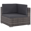Afuera Living Contemporary Synthetic Poly Rattan 6 Piece Sofa Set in Gray