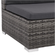Afuera Living Contemporary Synthetic Poly Rattan 6 Piece Sofa Set in Gray