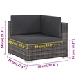 Afuera Living Contemporary Synthetic Poly Rattan 6 Piece Sofa Set in Gray