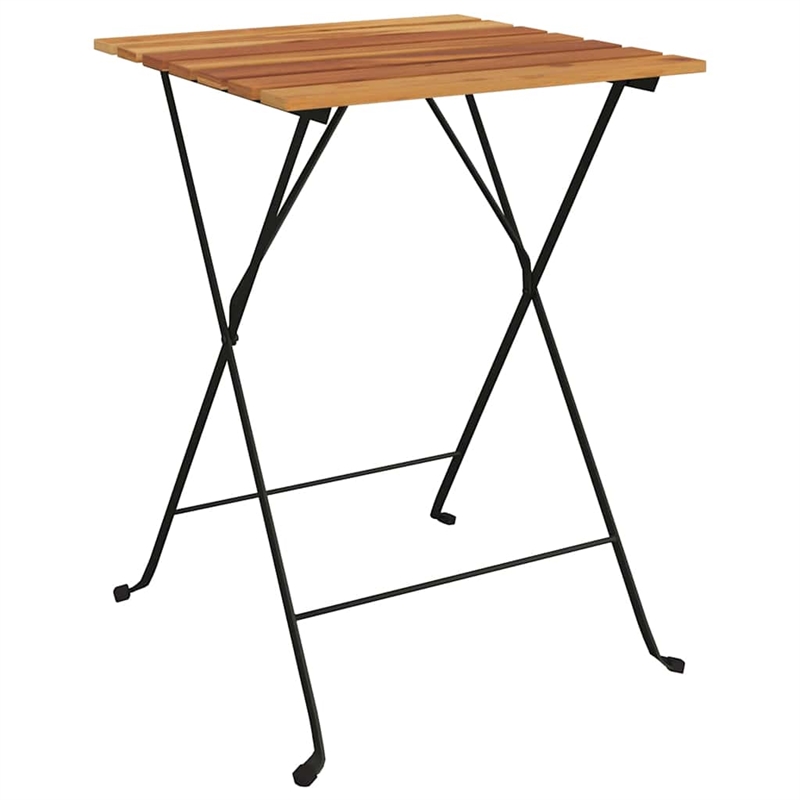 Afuera Living Contemporary Wood and Steel Medium Bistro Set in Brown/Black