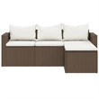 Afuera Living Contemporary Synthetic Poly Rattan Small Lounge Set in Brown/Cream