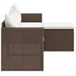 Afuera Living Contemporary Synthetic Poly Rattan Small Lounge Set in Brown/Cream