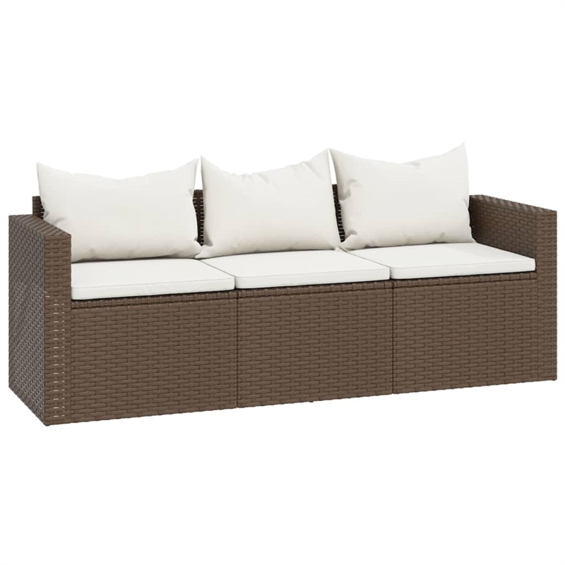 Afuera Living Contemporary Synthetic Poly Rattan Small Lounge Set in Brown/Cream