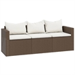 Afuera Living Contemporary Synthetic Poly Rattan Small Lounge Set in Brown/Cream