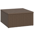 Afuera Living Contemporary Synthetic Poly Rattan Small Lounge Set in Brown/Cream