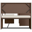 Afuera Living Contemporary Synthetic Poly Rattan Sofa Brown/Cream