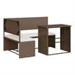 Afuera Living Contemporary Synthetic Poly Rattan Sofa Brown/Cream