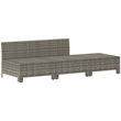 Afuera Living Contemporary 3 Piece Poly Rattan Garden Lounge Set in Gray
