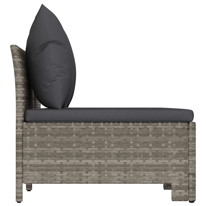 Afuera Living Contemporary 3 Piece Poly Rattan Garden Lounge Set in Gray