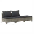 Afuera Living Contemporary 3 Piece Poly Rattan Garden Lounge Set in Gray