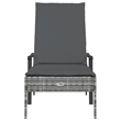 Afuera Living Synthetic Poly Rattan  Sun Lounger with Cushion in Gray