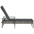 Afuera Living Synthetic Poly Rattan  Sun Lounger with Cushion in Gray