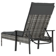 Afuera Living Synthetic Poly Rattan  Sun Lounger with Cushion in Gray