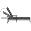 Afuera Living Synthetic Poly Rattan  Sun Lounger with Cushion in Gray
