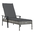 Afuera Living Synthetic Poly Rattan  Sun Lounger with Cushion in Gray