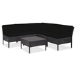Afuera Living 6 Piece Poly Rattan Garden Lounge Set in Black