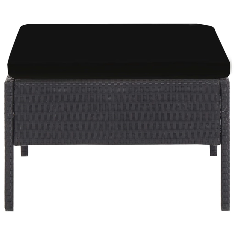 Afuera Living 6 Piece Poly Rattan Garden Lounge Set in Black