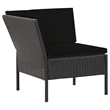 Afuera Living 6 Piece Poly Rattan Garden Lounge Set in Black