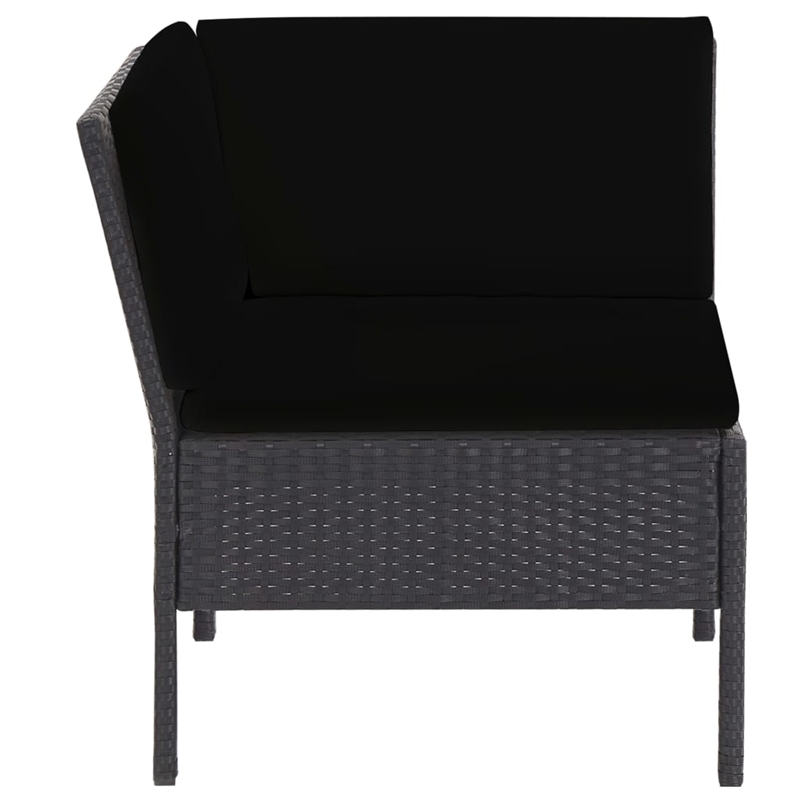 Afuera Living 6 Piece Poly Rattan Garden Lounge Set in Black