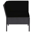 Afuera Living 6 Piece Poly Rattan Garden Lounge Set in Black
