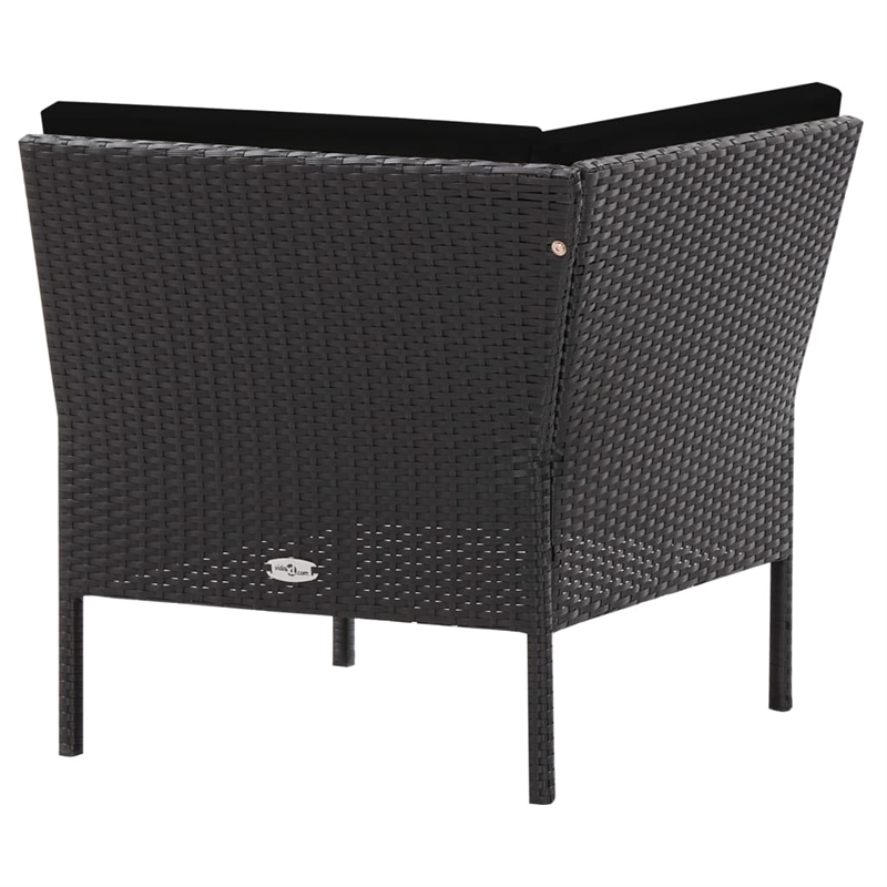 Afuera Living 6 Piece Poly Rattan Garden Lounge Set in Black