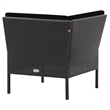 Afuera Living 6 Piece Poly Rattan Garden Lounge Set in Black