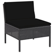 Afuera Living 6 Piece Poly Rattan Garden Lounge Set in Black