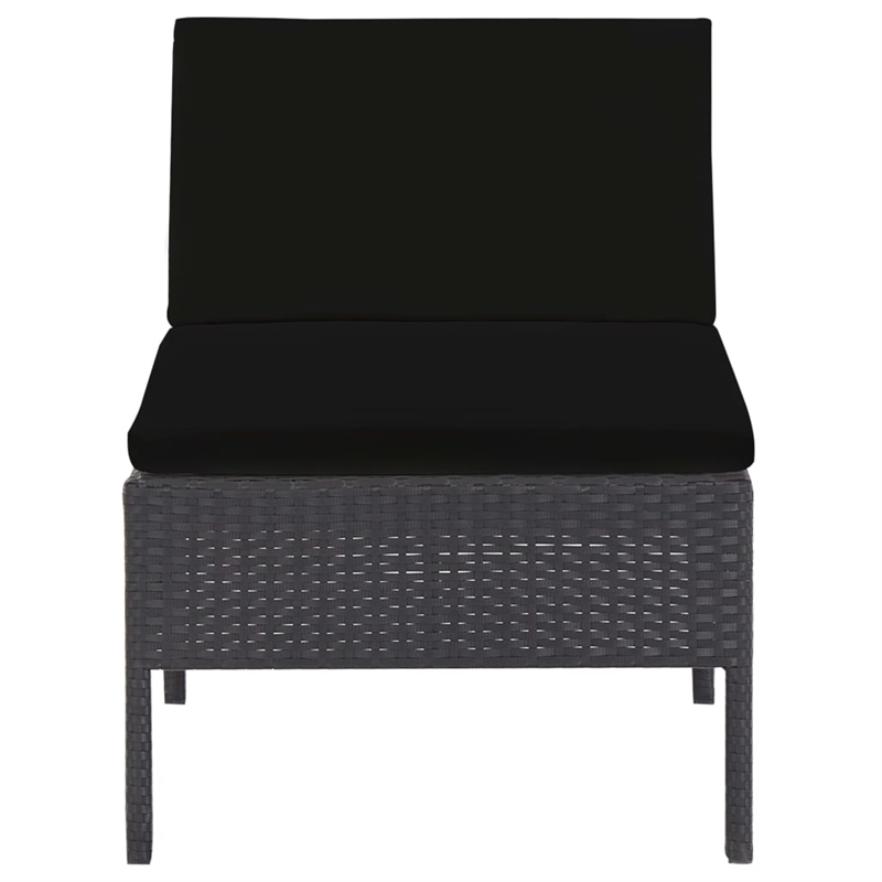 Afuera Living 6 Piece Poly Rattan Garden Lounge Set in Black