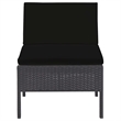 Afuera Living 6 Piece Poly Rattan Garden Lounge Set in Black