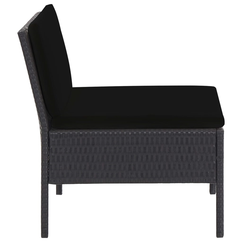 Afuera Living 6 Piece Poly Rattan Garden Lounge Set in Black
