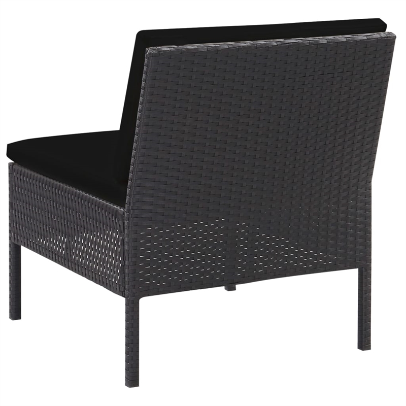 Afuera Living 6 Piece Poly Rattan Garden Lounge Set in Black