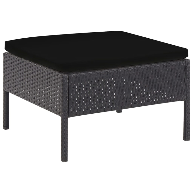 Afuera Living 6 Piece Poly Rattan Garden Lounge Set in Black