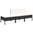 Afuera Living Contemporary Poly Rattan Medium Garden Lounge Set in Black