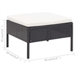 Afuera Living Contemporary Poly Rattan Medium Garden Lounge Set in Black