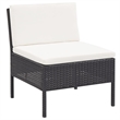 Afuera Living Contemporary Poly Rattan Medium Garden Lounge Set in Black
