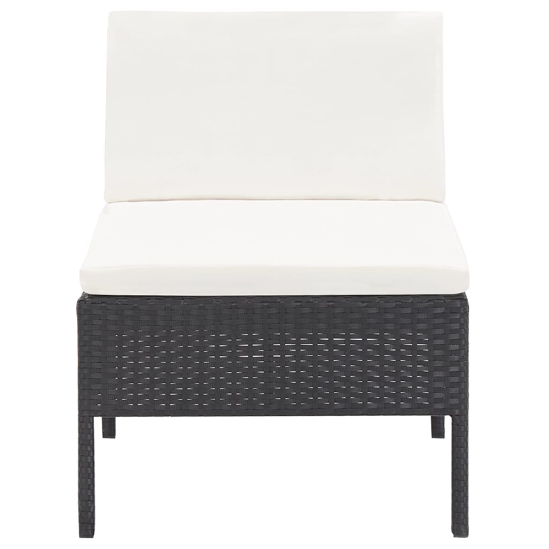 Afuera Living Contemporary Poly Rattan Medium Garden Lounge Set in Black