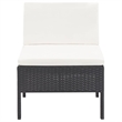 Afuera Living Contemporary Poly Rattan Medium Garden Lounge Set in Black