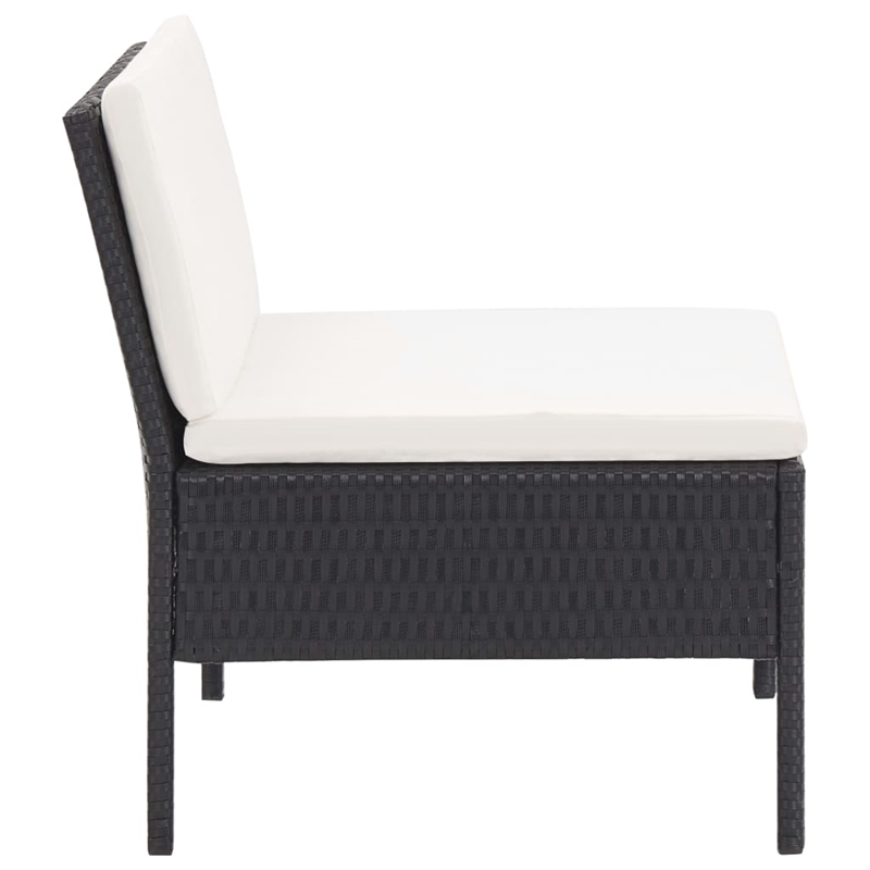 Afuera Living Contemporary Poly Rattan Medium Garden Lounge Set in Black